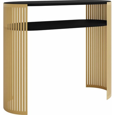 Consola Civer II, Dorado + Negro, 86x100x30cm