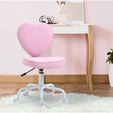Silla escritorio con respaldo corazón rosa OKMYHOME (1/4)