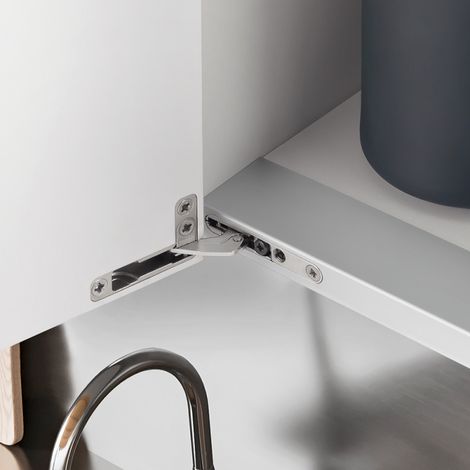 Profil support charnière air - Epaisseur : 18 mm - Longueur : 413 mm - Matériau : Aluminium - Pour meuble de largeur : 450 mm - Décor : Titanium - SALICE