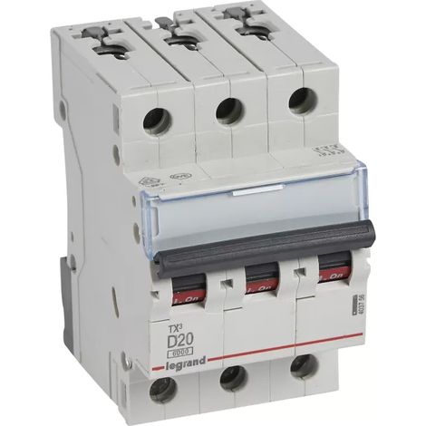 Leitungsschutzschalter 3P D 20A 6kA AC S303 TX3 Legrand 403756 (1/2)