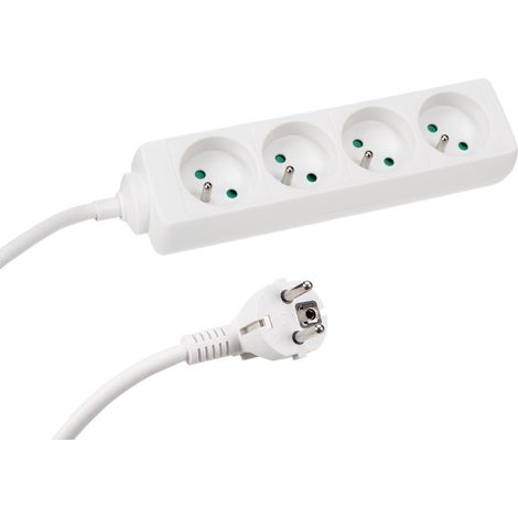 Multiprise à 4 Prises - Cable De 5 M - Blanc (1/3)