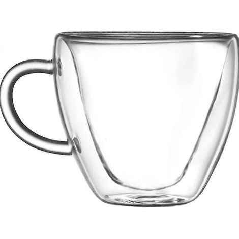 Tasses à café ou à thé en verre isolant à double paroi en forme de cœur, tasses à lait, verre opalin, verre à double paroi, transparent, unique et isolé. (1/5)