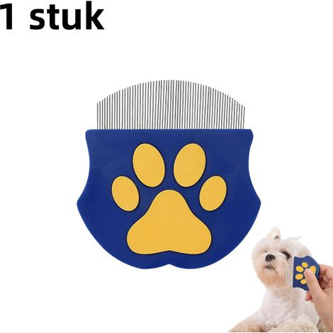 Peigne pour animaux (1 pièce) – Mini peigne facial – Peigne anti-puces – Convient pour l'épilation du visage des chats – Accessoires pour animaux – Bleu (1/5)