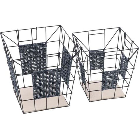 Panier À Linge En Métal Au Design Simple Avec Poignées Et Paniers De Rangement En Treillis Métallique Pour Lorganisation De La Maison Et Le Tri Du Linge