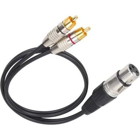 Duokon Audio Splitter XLR Femelle vers 2 RCA Mâles pour Home Cinéma et Equipements Audio Professionnels (1/4)