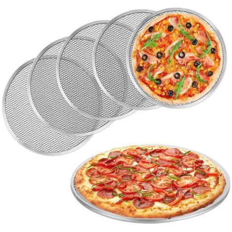 Plaque à pizza, lot de 6, 20 cm, en aluminium sans soudure. (1/5)