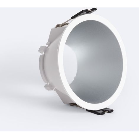 Portafaretto Downlight Conico Reflect per Lampadina LED GU10 / GU5.3 Foro Ø 85 mm Bianco - Argento