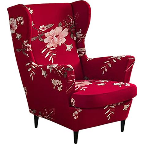 1 Housse de fauteuil à oreilles, extensible élastique, motif tigre, polyester, universelle, salon (1/5)