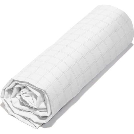 Drap Housse - Grand Bonnet - Polyester - Antistatique - 140x190 cm - Blanc