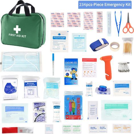 36 types de trousses de premiers secours de 235 pièces pour les familles en plein air,rouge
