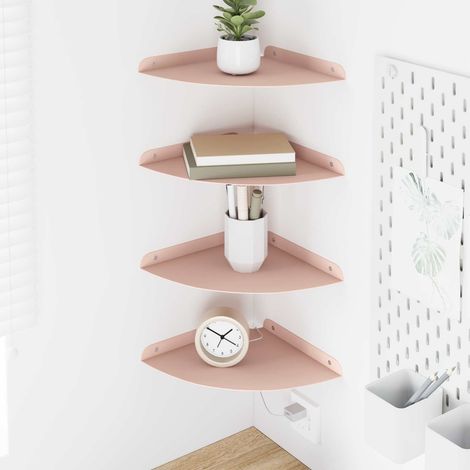 Estante flotante con estante 4 pcs Rosa 24 x 24 x 2 cm