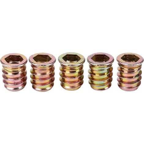 Pack de de 5 insert , XU,filete M10 x 20 mm pour bois, produit qualité supérieure, durable et fiable, matériaux sélectionnés, conforme normes, easy à utiliser , satisfaction garantie - (1/4)