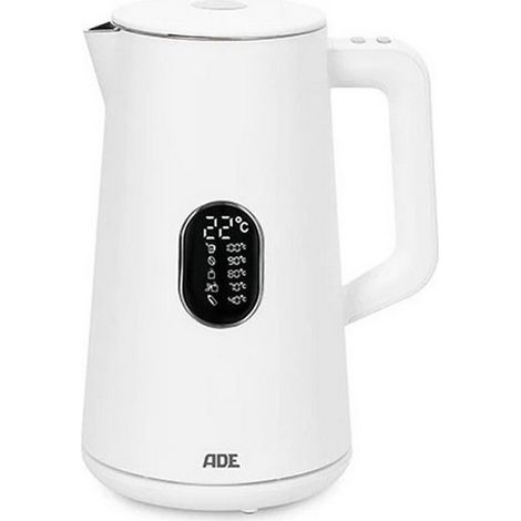 Bouilloire sans fil 1.5l 1800w blanc température réglable - Ade - KG21001 (1/4)