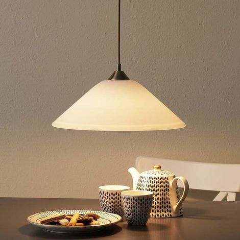 [GEBRAUCHT] B-Ware Orion Hängeleuchte LOISA Pendelleuchte dimmbar altmessing weiß 1x60W E27 40cm (1/2)