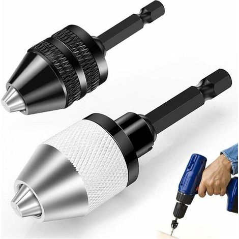 Mandrin Autoserrant - 6 35 Mm - Pour Perceuse Visseuse Électrique - Capacité 0 3 À 6 5 Mm - Sans Clé - 2 Pièces (1/5)