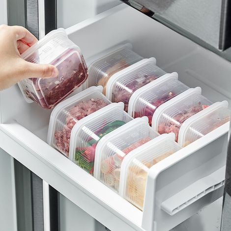 Boîte de Stockage pour Congélation - Conteneur hermétique de qualité alimentaire, 4 Pièces, Matériau PP+PE, Organisateur de réfrigérateur pour aliment (1/5)
