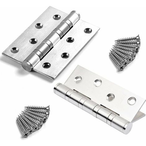 Charnières de porte extérieure en acier inoxydable 2 pièces – Blanches, hautes performances pour portes lourdes et meubles (1/5)