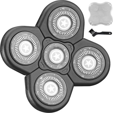 Têtes de rechange pour rasoir électrique pour homme chauve (5D Noir) (1/5)