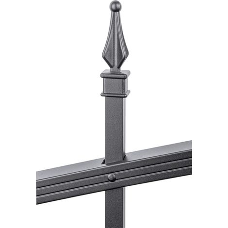 ALBERTS Zaunfeld Chaussee, verst., Alu, matt schw.Kst.b., lichte Breite2000mm, Höhe1000mm (1/5)