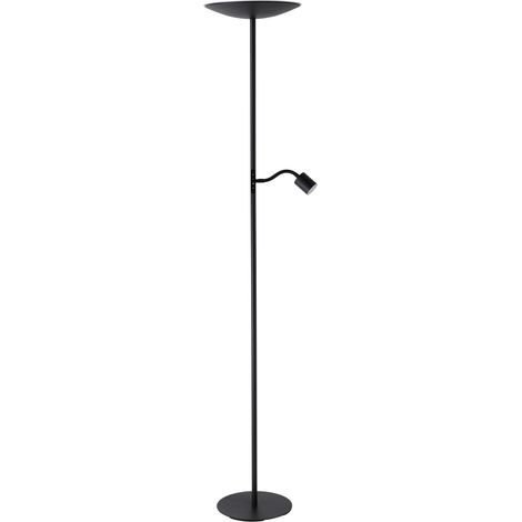 Piantana Industrial Minimal Conivarino Acciaio Nero 2 Luci Led 30W 3150+480Lm