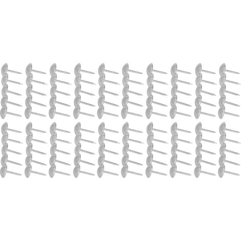 Lot de 100 clous de tapissier décoratifs pour meubles et intérieur, style antique, couleur argent. (1/5)