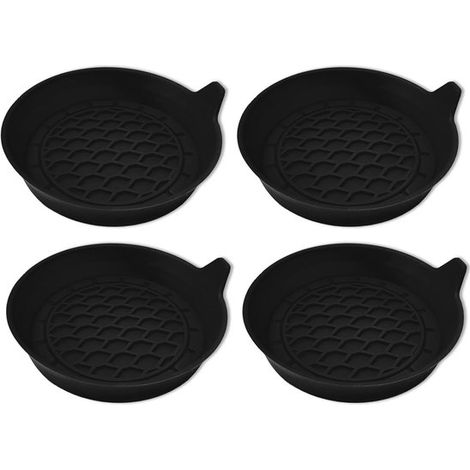 Set di 4 sottobicchieri portabicchieri, inserti in silicone antiscivolo per bottiglie d'acqua, portabicchieri con motivo a onde morbide, universali (1/4)
