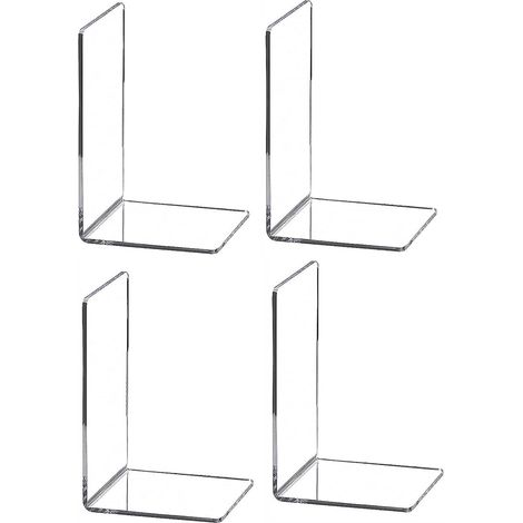 CCYKXALot de 4 Serre-Livres en Plastique Transparent très résistant pour la Maison, Le Bureau, Les Fournitures Scolaires, 18 x 12 x 12 cm (1/5)