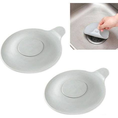 Set mit 2 universellen Silikon-Gel-Abflussstopfen für Küchenspüle, Badewanne, Waschbecken, grau (1/5)