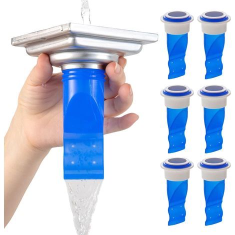 Dispositif anti-retour pour receveur de douche Noyau de clapet anti-retour - Joint de siphon sans eau adapté à une buse de 40 à 50 mm (11 cm, bleu) (1/5)