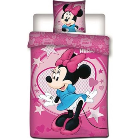 Parure de Lit Disney Minnie – Housse de Couette Réversible + Taie d'oreiller