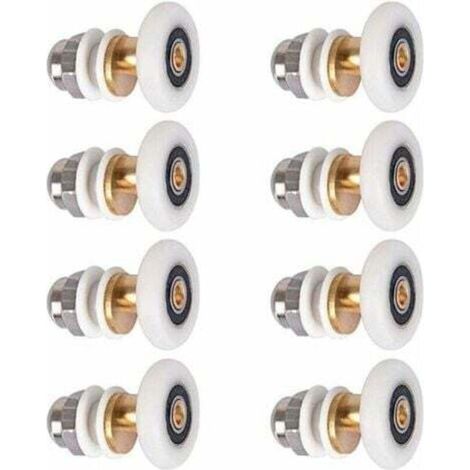 [NON UTILIZZATO] pezzi Ruota a rullo da 25 mm per porta doccia, rulli per porta scorrevole, ruota di ricambio per porta.
