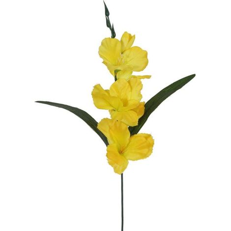 Künstliche Gladiole, gelb, 54 cm (1/3)