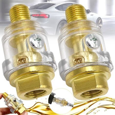 FENOPLASTICA2 Pièces Mini-Graisseur en ligne, Huileur Pneumatique, Mini lubrificateur automatique, Air Comprimé-Mini brouillard lubrificateur 1/4 \ (1/4)