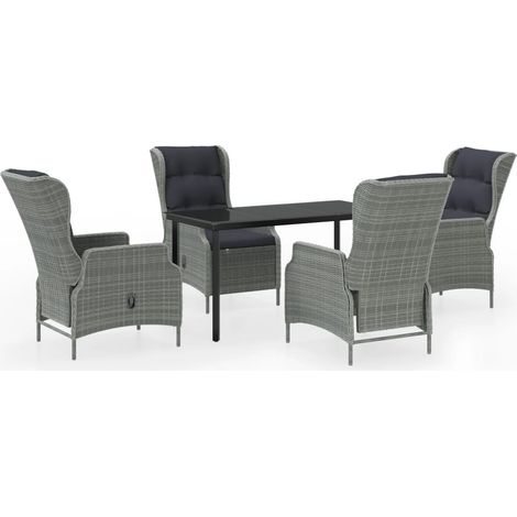 Maison Exclusive - Set Mobili da Pranzo per Giardino 5 pz Grigio Chiaro