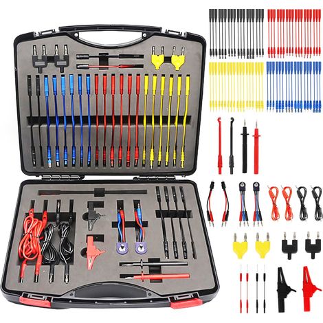 Kit de cables para multimetro con puntas de prueba, pinzas, enchufes y comprobadores, 92 piezas