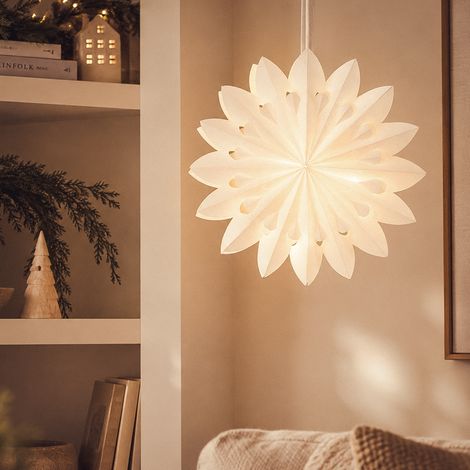 Étoile LED Carton à Pile Capella Blanc (1/5)