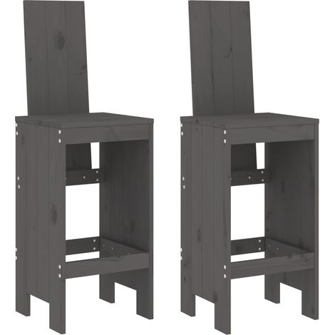 Maison Exclusive - Taburetes de cocina 2 uds madera maciza pino g