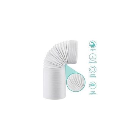 (diamètre de 13 cm)13CM Tuyau Climatiseur Mobile Tuyau d'Evacuation Flexible PP Kit Tube d'échappement Extracteur Universel, Longueur de 32-150cm (1/4)