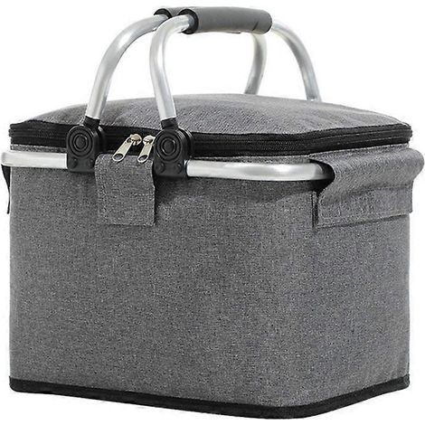 Sac isotherme pliable pour pique-nique, panier à glace, sac de rangement pour pique-nique en extérieur, panier pliable, boîte isotherme de 14 L, étui pour outils de camping