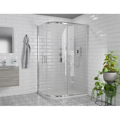 Wholesale Domestic Series 8 Plus Chrome 1200mm x 900mm 1 Door Offset Quadrant Shower Enclosure (1/5)