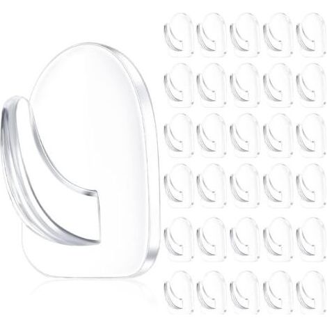 30 Pièces Support Mural Adhésif Transparent pour Suspension, Crochets sans Couture Réutilisables Transparents Petits Cintres Collants en Acrylique avec Autocollant non Marquant (1/2)