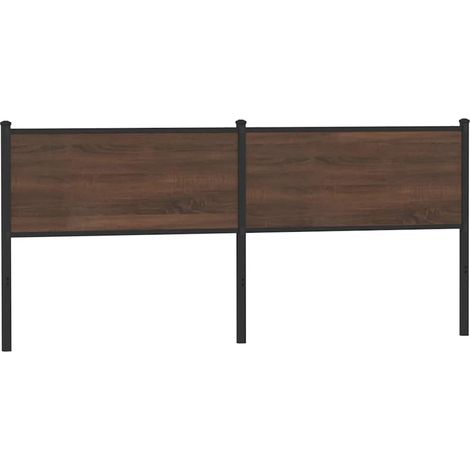 Ersatz-Kopfteil Braun Eichen-Optik 190 cm Holzwerkstoff und Stahl