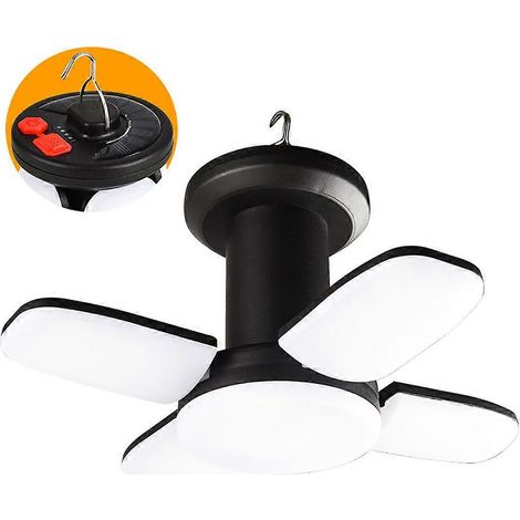 Lampe de camping LED, lampe solaire, rechargeable par USB, 6 modes d'éclairage, 8 x 8 x 16 cm (1/3)