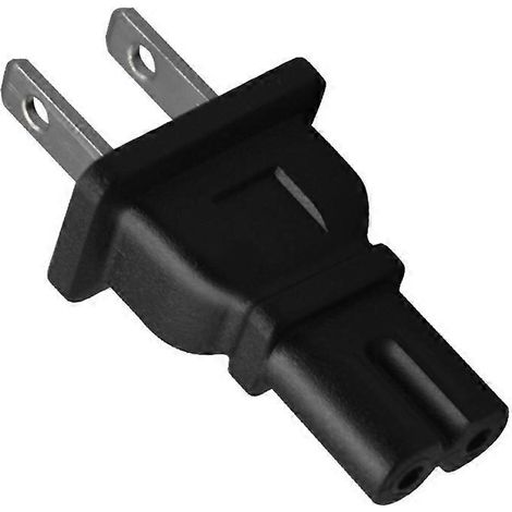 Adaptateur US 2 broches mâle vers IEC C5/C7 pour ordinateur portable - Convertisseur de prise (1/4)