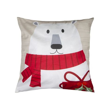 Cuscino natalizio 40x40 HoHoHo Orsetto bianco carino (1/2)