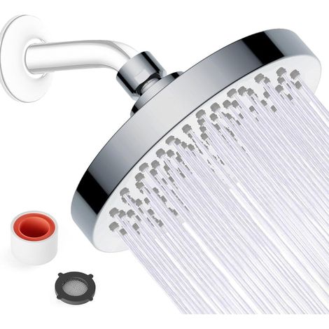 Pommeau Douche Pluie 15cm - Haute Pression - Buses Autonettoyantes - Chromé (1/5)
