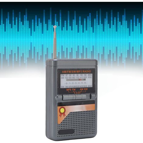 [Radio portátil] + Reproductor MP3 + Recepción FM/MW/SW + ABS + Fácil manejo + 67 x 25 x 120 mm + Ranura para tarjeta SD (1/5)