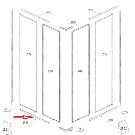 R PROFILO (A2)X BOX DOCCIA CRILEX GOCCIA 1,6 MM 68-80X68-80 BCO