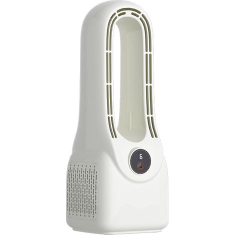 Ventilateur sans pales avec brumisateur, ventilateur de bureau USB rechargeable et humidificateur d'air pour maison, dortoir et bureau – Modèle blanc-lsw