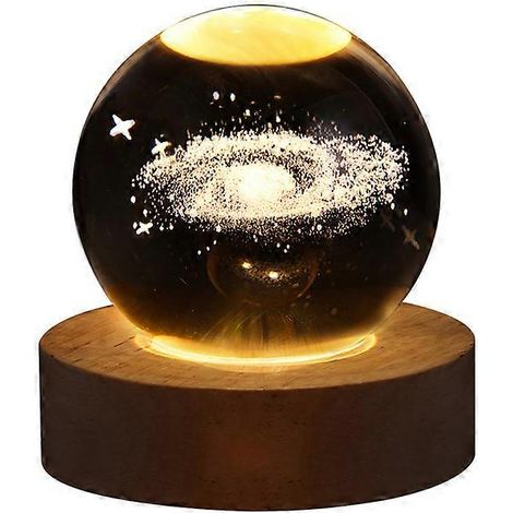 Lampe boule de cristal lumineuse à ciel étoilé, lampe d'ambiance à projection, cadeaux originaux, objets décoratifs, cadeaux insolites et originaux (1/2)